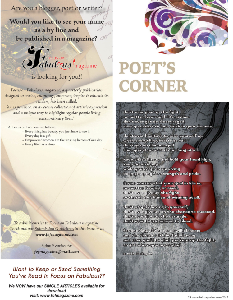 Spring 2017 page 25 Poet's Corner