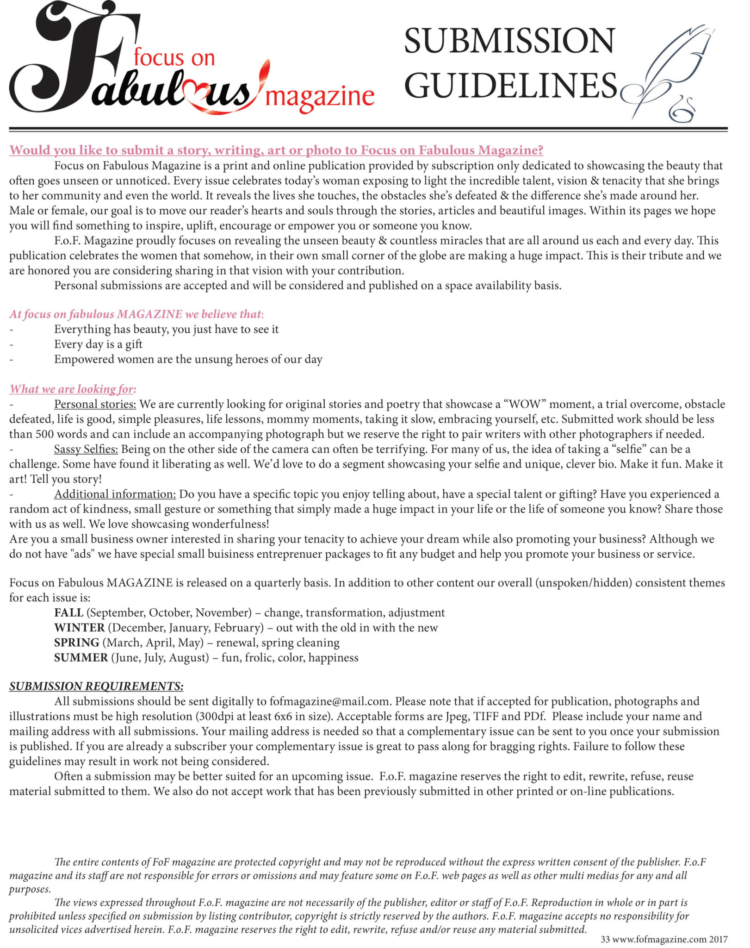 Spring 2017 page 33 Submission Guidelines